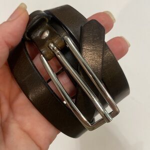 HOPE Stockholm Brown Leather Belt 36 | Slim Unisex Classic Buckle